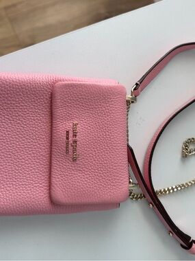 kate spade Pink Pebbled Leather Mini Crossbody with Gold Hardware